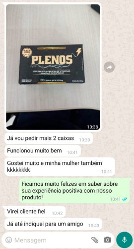 Depoimento real no WhatsApp: 'Plenos Gold funciona mesmo!'